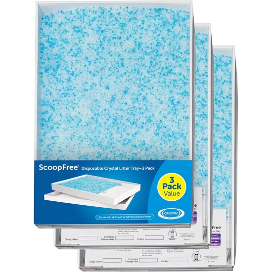PetSafe ScoopFree Replacement Crystal Litter Tray, Blue, Pack of 3 PetSafe ScoopFree Replacement Crystal Litter Tray, Blue, Pack of 3