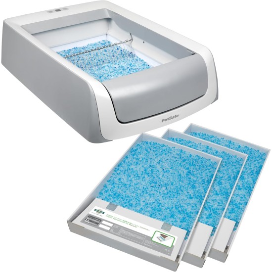 PetSafe ScoopFree Self-Cleaning Cat Litter Tray, Automatic System with Disposable Tray and Crystal Litter, Hygienic, Highly Absorbent and Dustproof, 2nd Generation, 51.8 x 18.1 x 71.1 cm PetSafe ScoopFree Self-Cleaning Cat Litter Tray, Automatic System with Disposable Tray and Crystal Litter, Hygienic, Highly Absorbent and Dustproof, 2nd Generation, 51.8 x 18.1 x 71.1 cm