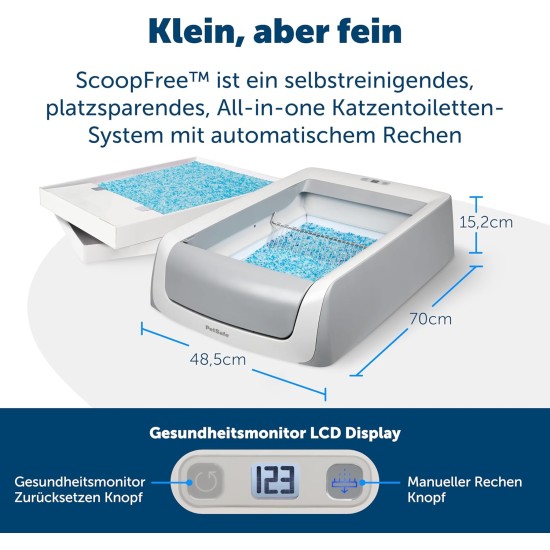 PetSafe ScoopFree Self Cleaning Cat Litter Tray with Cover, Second Generation with Integrated Health Monitor, Grey PetSafe ScoopFree Self Cleaning Cat Litter Tray with Cover, Second Generation with Integrated Health Monitor, Grey