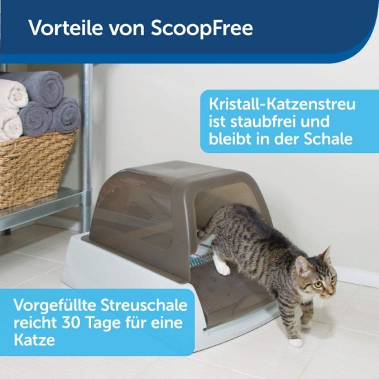 PetSafe ScoopFree Self Cleaning Cat Litter Tray with Cover, Second Generation with Integrated Health Monitor, Grey PetSafe ScoopFree Self Cleaning Cat Litter Tray with Cover, Second Generation with Integrated Health Monitor, Grey