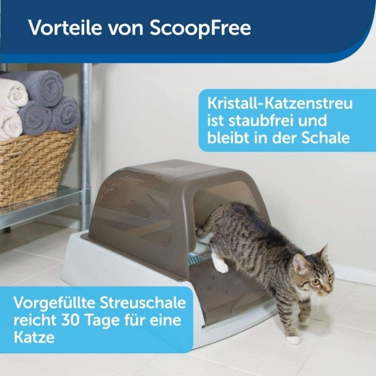 PetSafe ScoopFree Self Cleaning Cat Litter Tray with Cover, Second Generation with Integrated Health Monitor, Grey PetSafe ScoopFree Self Cleaning Cat Litter Tray with Cover, Second Generation with Integrated Health Monitor, Grey