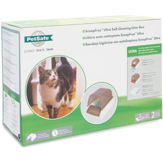 PetSafe ScoopFree Self Cleaning Cat Litter Tray with Cover, Second Generation with Integrated Health Monitor, Grey PetSafe ScoopFree Self Cleaning Cat Litter Tray with Cover, Second Generation with Integrated Health Monitor, Grey