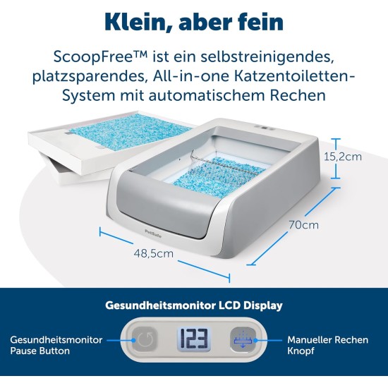 PetSafe ScoopFree Self Cleaning Cat Litter Tray with Cover, Second Generation with Integrated Health Monitor, Grey PetSafe ScoopFree Self Cleaning Cat Litter Tray with Cover, Second Generation with Integrated Health Monitor, Grey