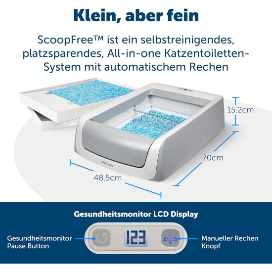PetSafe ScoopFree Self Cleaning Cat Litter Tray with Cover, Second Generation with Integrated Health Monitor, Grey PetSafe ScoopFree Self Cleaning Cat Litter Tray with Cover, Second Generation with Integrated Health Monitor, Grey