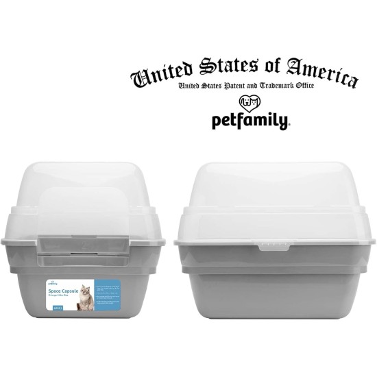 Petfamily LARGE COLLAPSIBLE LARGE JUMBO HOOD LITTER TRAY WITH CLEAR LID - Petfamily LARGE COLLAPSIBLE LARGE JUMBO HOOD LITTER TRAY WITH CLEAR LID -