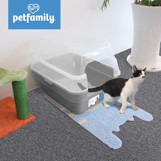 Petfamily LARGE COLLAPSIBLE LARGE JUMBO HOOD LITTER TRAY WITH CLEAR LID - Petfamily LARGE COLLAPSIBLE LARGE JUMBO HOOD LITTER TRAY WITH CLEAR LID -