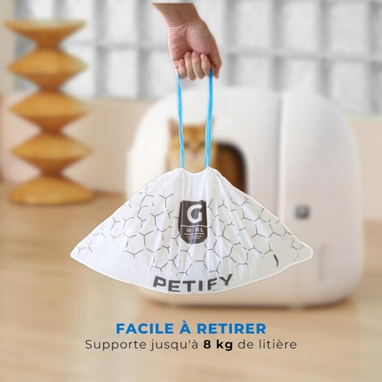 Petify Automatic Cat Litter Tray Bin Liners Compatible with Pura X & Pura Max 2 100 Pack (5x20) Pre-Cut Drawstring Petify Automatic Cat Litter Tray Bin Liners Compatible with Pura X & Pura Max 2 100 Pack (5x20) Pre-Cut Drawstring