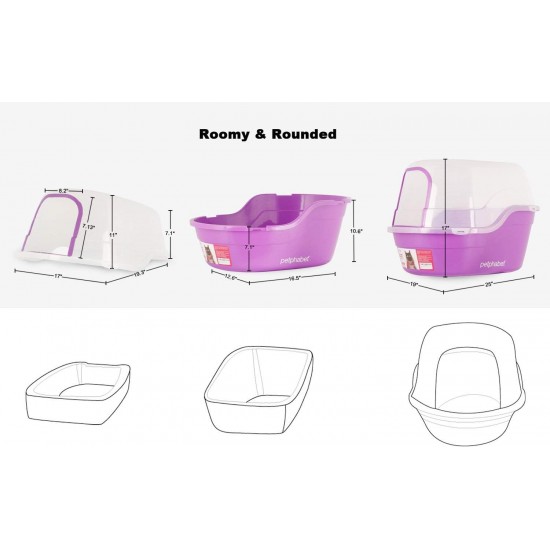 Petphabet Purple Extra Large Cat Litter Tray with Lid - Holds up to 2 Small Cats at the Same Time Petphabet Purple Extra Large Cat Litter Tray with Lid - Holds up to 2 Small Cats at the Same Time