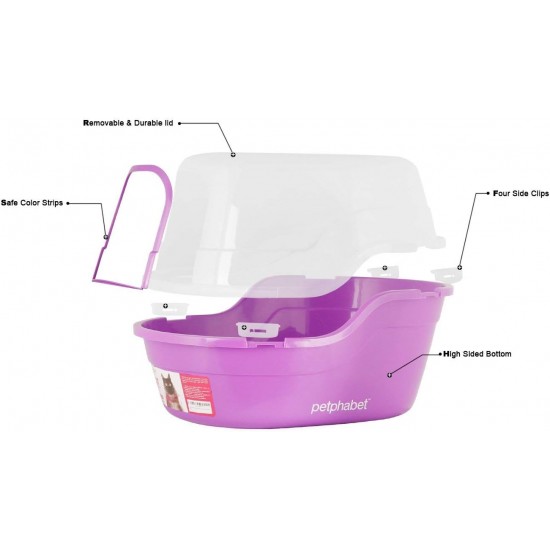 Petphabet Purple Extra Large Cat Litter Tray with Lid - Holds up to 2 Small Cats at the Same Time Petphabet Purple Extra Large Cat Litter Tray with Lid - Holds up to 2 Small Cats at the Same Time