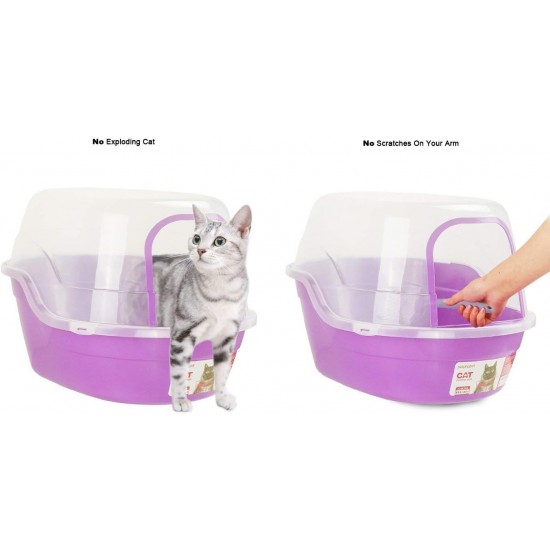 Petphabet Purple Extra Large Cat Litter Tray with Lid - Holds up to 2 Small Cats at the Same Time Petphabet Purple Extra Large Cat Litter Tray with Lid - Holds up to 2 Small Cats at the Same Time