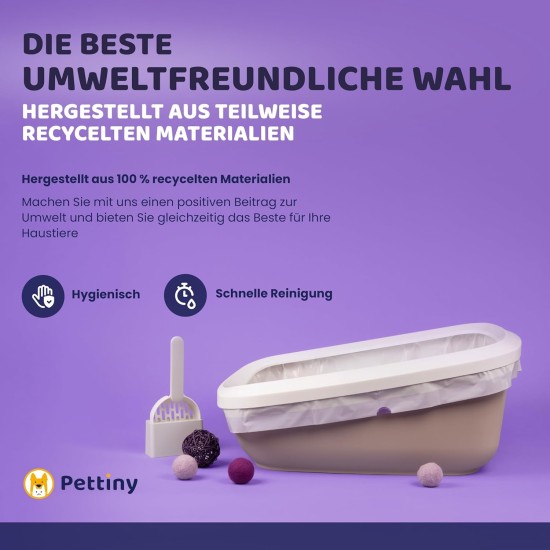Pettiny 20 Cat Litter Box Bags with Drawstrings, Scratch-Resistant Bags for Medium and Large Litter Trays Pettiny 20 Cat Litter Box Bags with Drawstrings, Scratch-Resistant Bags for Medium and Large Litter Trays