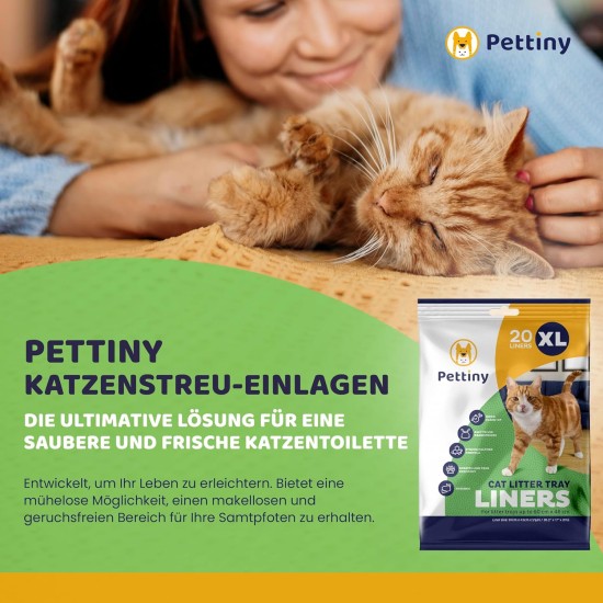 Pettiny 20 Cat Litter Box Bags with Drawstrings, Scratch-Resistant Bags for Medium and Large Litter Trays Pettiny 20 Cat Litter Box Bags with Drawstrings, Scratch-Resistant Bags for Medium and Large Litter Trays
