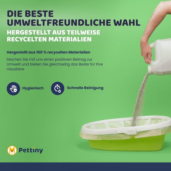 Pettiny 20 Cat Litter Box Bags with Drawstrings, Scratch-Resistant Bags for Medium and Large Litter Trays Pettiny 20 Cat Litter Box Bags with Drawstrings, Scratch-Resistant Bags for Medium and Large Litter Trays