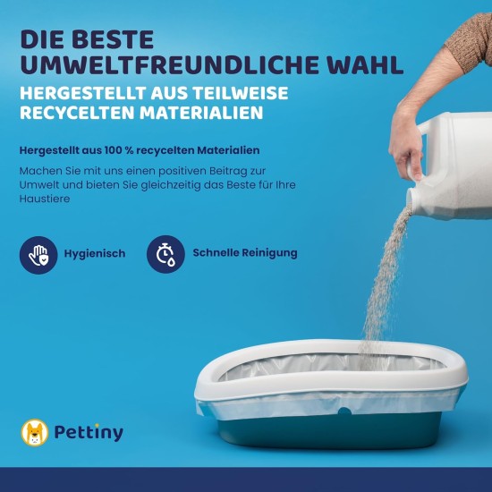 Pettiny 20 Cat Litter Box Bags with Drawstrings, Scratch-Resistant Bags for Medium and Large Litter Trays Pettiny 20 Cat Litter Box Bags with Drawstrings, Scratch-Resistant Bags for Medium and Large Litter Trays