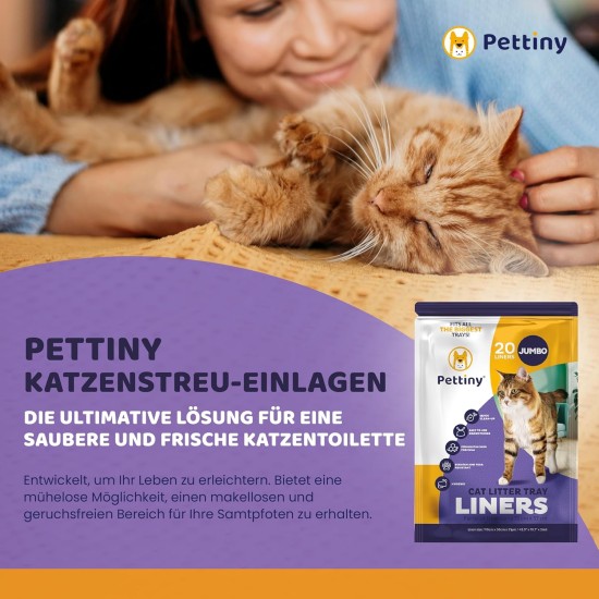 Pettiny 20 Cat Litter Box Bags with Drawstrings, Scratch-Resistant Bags for Medium and Large Litter Trays Pettiny 20 Cat Litter Box Bags with Drawstrings, Scratch-Resistant Bags for Medium and Large Litter Trays