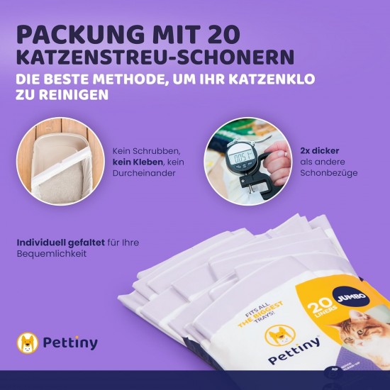 Pettiny 20 XL Cat Litter Tray Liners with Drawstrings Scratch Resistant Bags for Extra Large Litter Box Pettiny 20 XL Cat Litter Tray Liners with Drawstrings Scratch Resistant Bags for Extra Large Litter Box