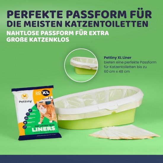 Pettiny 20 XL Cat Litter Tray Liners with Drawstrings Scratch Resistant Bags for Extra Large Litter Box Pettiny 20 XL Cat Litter Tray Liners with Drawstrings Scratch Resistant Bags for Extra Large Litter Box