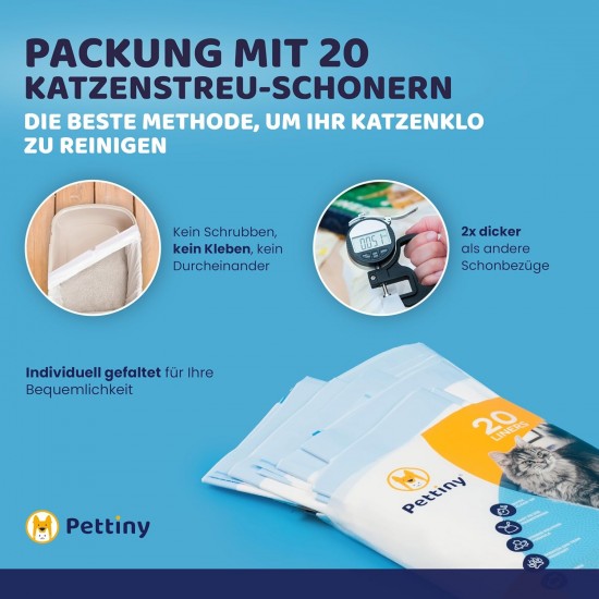 Pettiny 20 XL Cat Litter Tray Liners with Drawstrings Scratch Resistant Bags for Extra Large Litter Box Pettiny 20 XL Cat Litter Tray Liners with Drawstrings Scratch Resistant Bags for Extra Large Litter Box