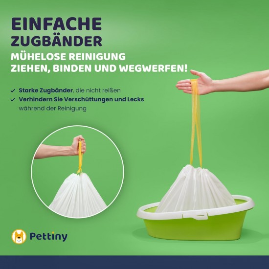 Pettiny 20 XL Cat Litter Tray Liners with Drawstrings Scratch Resistant Bags for Extra Large Litter Box Pettiny 20 XL Cat Litter Tray Liners with Drawstrings Scratch Resistant Bags for Extra Large Litter Box