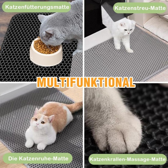 Phantasy Cat Litter Tray Mat, 40 x 60 cm, Grey Cat Litter Mat, Honeycomb Design Mat, Waterproof Double Layer Design, Honeycomb Mat, Cat Litter Tray Mat Phantasy Cat Litter Tray Mat, 40 x 60 cm, Grey Cat Litter Mat, Honeycomb Design Mat, Waterproof Double Layer Design, Honeycomb Mat, Cat Litter Tray Mat