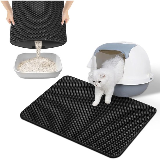 Phantasy Cat Litter Tray Mat, 40 x 60 cm, Grey Cat Litter Mat, Honeycomb Design Mat, Waterproof Double Layer Design, Honeycomb Mat, Cat Litter Tray Mat Phantasy Cat Litter Tray Mat, 40 x 60 cm, Grey Cat Litter Mat, Honeycomb Design Mat, Waterproof Double Layer Design, Honeycomb Mat, Cat Litter Tray Mat