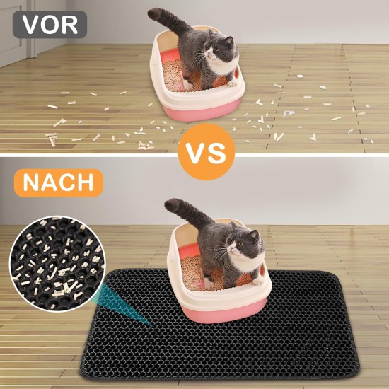 Phantasy Cat Litter Tray Mat, 40 x 60 cm, Grey Cat Litter Mat, Honeycomb Design Mat, Waterproof Double Layer Design, Honeycomb Mat, Cat Litter Tray Mat Phantasy Cat Litter Tray Mat, 40 x 60 cm, Grey Cat Litter Mat, Honeycomb Design Mat, Waterproof Double Layer Design, Honeycomb Mat, Cat Litter Tray Mat