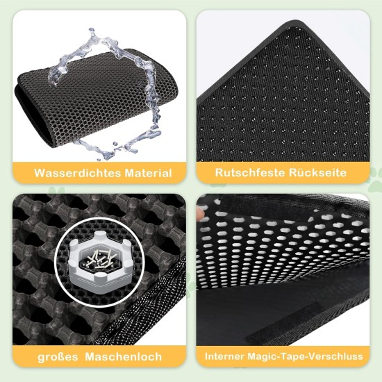 Phantasy Cat Litter Tray Mat, 40 x 60 cm, Grey Cat Litter Mat, Honeycomb Design Mat, Waterproof Double Layer Design, Honeycomb Mat, Cat Litter Tray Mat Phantasy Cat Litter Tray Mat, 40 x 60 cm, Grey Cat Litter Mat, Honeycomb Design Mat, Waterproof Double Layer Design, Honeycomb Mat, Cat Litter Tray Mat