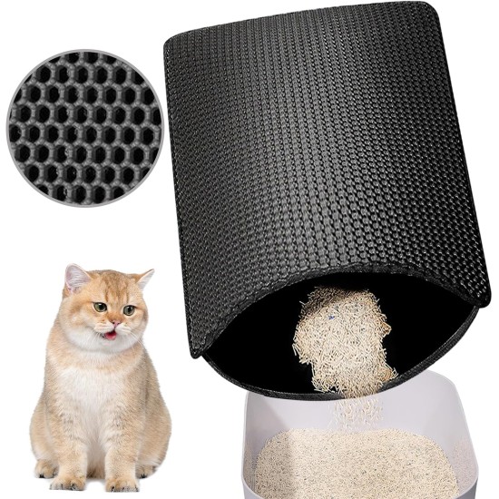 Phantasy Cat Litter Tray Mat, 40 x 60 cm, Grey Cat Litter Mat, Honeycomb Design Mat, Waterproof Double Layer Design, Honeycomb Mat, Cat Litter Tray Mat Phantasy Cat Litter Tray Mat, 40 x 60 cm, Grey Cat Litter Mat, Honeycomb Design Mat, Waterproof Double Layer Design, Honeycomb Mat, Cat Litter Tray Mat