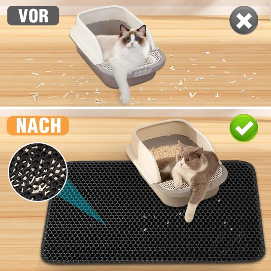 Phantasy Cat Litter Tray Mat, 40 x 60 cm, Grey Cat Litter Mat, Honeycomb Design Mat, Waterproof Double Layer Design, Honeycomb Mat, Cat Litter Tray Mat Phantasy Cat Litter Tray Mat, 40 x 60 cm, Grey Cat Litter Mat, Honeycomb Design Mat, Waterproof Double Layer Design, Honeycomb Mat, Cat Litter Tray Mat