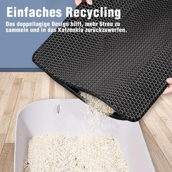 Phantasy Cat Litter Tray Mat, 40 x 60 cm, Grey Cat Litter Mat, Honeycomb Design Mat, Waterproof Double Layer Design, Honeycomb Mat, Cat Litter Tray Mat Phantasy Cat Litter Tray Mat, 40 x 60 cm, Grey Cat Litter Mat, Honeycomb Design Mat, Waterproof Double Layer Design, Honeycomb Mat, Cat Litter Tray Mat