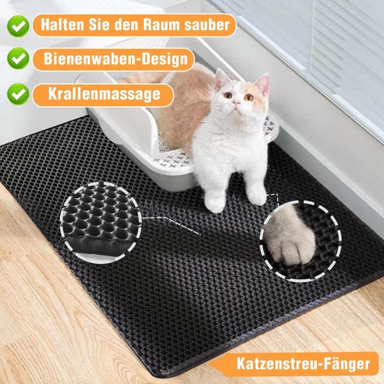 Phantasy Cat Litter Tray Mat, 40 x 60 cm, Grey Cat Litter Mat, Honeycomb Design Mat, Waterproof Double Layer Design, Honeycomb Mat, Cat Litter Tray Mat Phantasy Cat Litter Tray Mat, 40 x 60 cm, Grey Cat Litter Mat, Honeycomb Design Mat, Waterproof Double Layer Design, Honeycomb Mat, Cat Litter Tray Mat