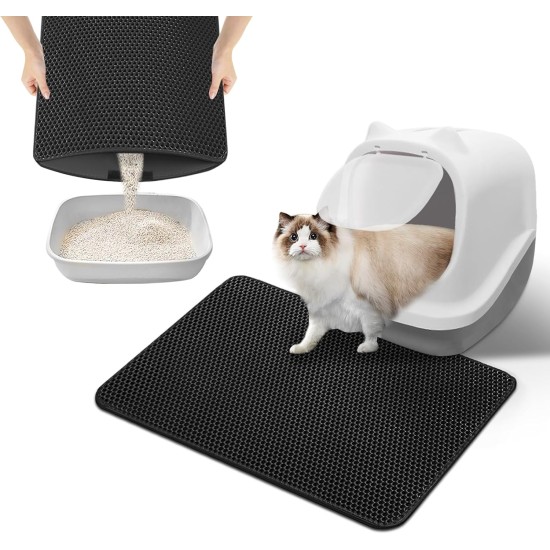 Phantasy Cat Litter Tray Mat, 40 x 60 cm, Grey Cat Litter Mat, Honeycomb Design Mat, Waterproof Double Layer Design, Honeycomb Mat, Cat Litter Tray Mat Phantasy Cat Litter Tray Mat, 40 x 60 cm, Grey Cat Litter Mat, Honeycomb Design Mat, Waterproof Double Layer Design, Honeycomb Mat, Cat Litter Tray Mat