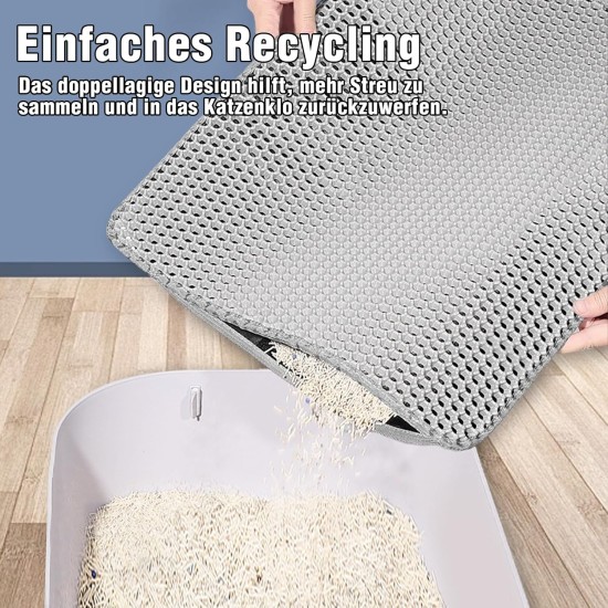 Phantasy Cat Litter Tray Mat, 40 x 60 cm, Grey Cat Litter Mat, Honeycomb Design Mat, Waterproof Double Layer Design, Honeycomb Mat, Cat Litter Tray Mat Phantasy Cat Litter Tray Mat, 40 x 60 cm, Grey Cat Litter Mat, Honeycomb Design Mat, Waterproof Double Layer Design, Honeycomb Mat, Cat Litter Tray Mat