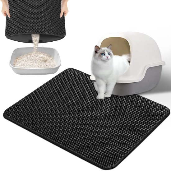 Phantasy Cat Litter Tray Mat, 40 x 60 cm, Grey Cat Litter Mat, Honeycomb Design Mat, Waterproof Double Layer Design, Honeycomb Mat, Cat Litter Tray Mat Phantasy Cat Litter Tray Mat, 40 x 60 cm, Grey Cat Litter Mat, Honeycomb Design Mat, Waterproof Double Layer Design, Honeycomb Mat, Cat Litter Tray Mat