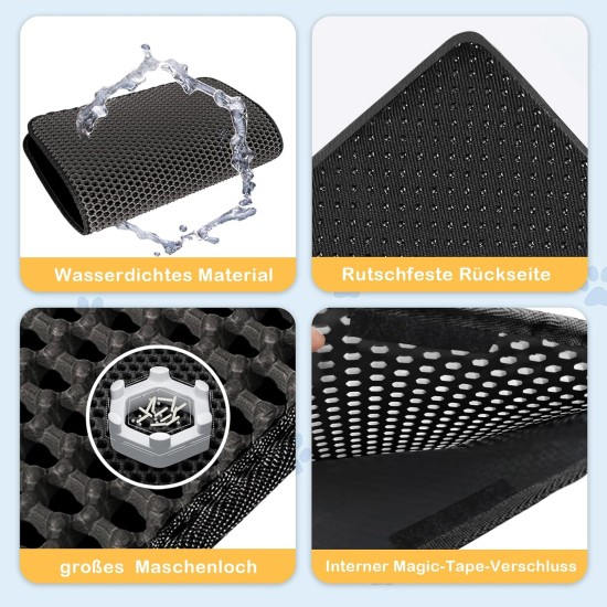 Phantasy Cat Litter Tray Mat, 40 x 60 cm, Grey Cat Litter Mat, Honeycomb Design Mat, Waterproof Double Layer Design, Honeycomb Mat, Cat Litter Tray Mat Phantasy Cat Litter Tray Mat, 40 x 60 cm, Grey Cat Litter Mat, Honeycomb Design Mat, Waterproof Double Layer Design, Honeycomb Mat, Cat Litter Tray Mat