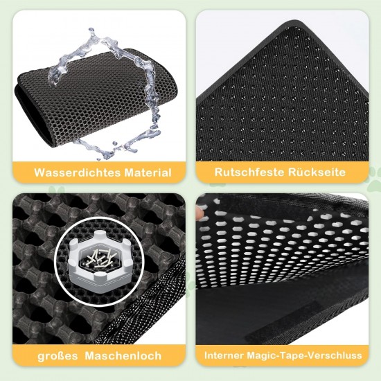 Phantasy Cat Litter Tray Mat 60 x 90 cm, Grey Cat Litter Mat, Honeycomb Design Mat, Waterproof Double Layer Design, Honeycomb Mat, Cat Litter Tray Mat Phantasy Cat Litter Tray Mat 60 x 90 cm, Grey Cat Litter Mat, Honeycomb Design Mat, Waterproof Double Layer Design, Honeycomb Mat, Cat Litter Tray Mat