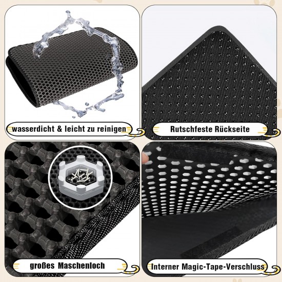 Phantasy Cat Litter Tray Mat 60 x 90 cm, Grey Cat Litter Mat, Honeycomb Design Mat, Waterproof Double Layer Design, Honeycomb Mat, Cat Litter Tray Mat Phantasy Cat Litter Tray Mat 60 x 90 cm, Grey Cat Litter Mat, Honeycomb Design Mat, Waterproof Double Layer Design, Honeycomb Mat, Cat Litter Tray Mat