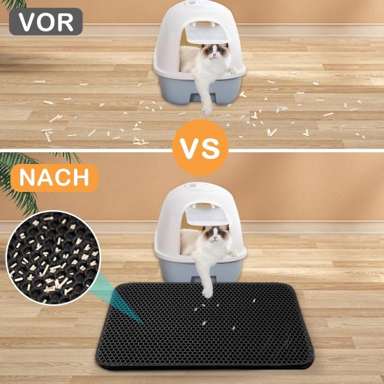 Phantasy Cat Litter Tray Mat 60 x 90 cm, Grey Cat Litter Mat, Honeycomb Design Mat, Waterproof Double Layer Design, Honeycomb Mat, Cat Litter Tray Mat Phantasy Cat Litter Tray Mat 60 x 90 cm, Grey Cat Litter Mat, Honeycomb Design Mat, Waterproof Double Layer Design, Honeycomb Mat, Cat Litter Tray Mat