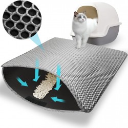 Phantasy Cat Litter Tray Mat 60 x 90 cm, Grey Cat Litter Mat, Honeycomb Design Mat, Waterproof Double Layer Design, Honeycomb Mat, Cat Litter Tray Mat Phantasy Cat Litter Tray Mat 60 x 90 cm, Grey Cat Litter Mat, Honeycomb Design Mat, Waterproof Double Layer Design, Honeycomb Mat, Cat Litter Tray Mat