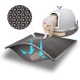 Pieviev Cat Litter Tray Mat 61 x 38 cm Honeycomb Design Cat Litter Tray Mat Waterproof Double Layer Design Honeycomb Mat (Black)., l