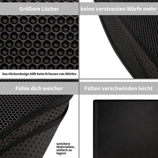 Pieviev Cat Litter Tray Mat 61 x 38 cm Honeycomb Design Cat Litter Tray Mat Waterproof Double Layer Design Honeycomb Mat (Black)., l Pieviev Cat Litter Tray Mat 61 x 38 cm Honeycomb Design Cat Litter Tray Mat Waterproof Double Layer Design Honeycomb Mat (Black)., l