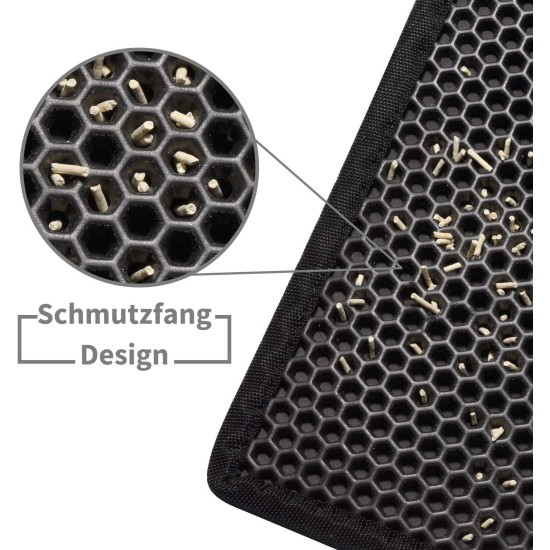 Pieviev Cat Litter Tray Mat 61 x 38 cm Honeycomb Design Cat Litter Tray Mat Waterproof Double Layer Design Honeycomb Mat (Black)., l Pieviev Cat Litter Tray Mat 61 x 38 cm Honeycomb Design Cat Litter Tray Mat Waterproof Double Layer Design Honeycomb Mat (Black)., l