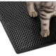 Pieviev Cat Litter Tray Mat 61 x 38 cm Honeycomb Design Cat Litter Tray Mat Waterproof Double Layer Design Honeycomb Mat (Black)., l