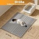 Pieviev Cat Litter Tray Mat, 61 x 43 cm Cat Litter Mat in Front of Cat Litter, Waterproof Cat Litter Tray Mat for Catching Cat Litter, Lightweight EVA Cat Mat in Grey