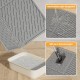 Pieviev Cat Litter Tray Mat, 61 x 43 cm Cat Litter Mat in Front of Cat Litter, Waterproof Cat Litter Tray Mat for Catching Cat Litter, Lightweight EVA Cat Mat in Grey
