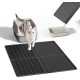 Pieviev Cat Litter Tray Mat, 61 x 43 cm Cat Litter Mat in Front of Cat Litter, Waterproof Cat Litter Tray Mat for Catching Cat Litter, Lightweight EVA Cat Mat in Grey
