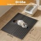 Pieviev Cat Litter Tray Mat, 61 x 43 cm Cat Litter Mat in Front of Cat Litter, Waterproof Cat Litter Tray Mat for Catching Cat Litter, Lightweight EVA Cat Mat in Grey