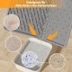 Pieviev Cat Litter Tray Mat, 61 x 43 cm Cat Litter Mat in Front of Cat Litter, Waterproof Cat Litter Tray Mat for Catching Cat Litter, Lightweight EVA Cat Mat in Grey