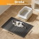Pieviev Cat Litter Tray Mat, 61 x 43 cm Cat Litter Mat in Front of Cat Litter, Waterproof Cat Litter Tray Mat for Catching Cat Litter, Lightweight EVA Cat Mat in Grey