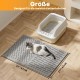 Pieviev Cat Litter Tray Mat, 61 x 43 cm Cat Litter Mat in Front of Cat Litter, Waterproof Cat Litter Tray Mat for Catching Cat Litter, Lightweight EVA Cat Mat in Grey